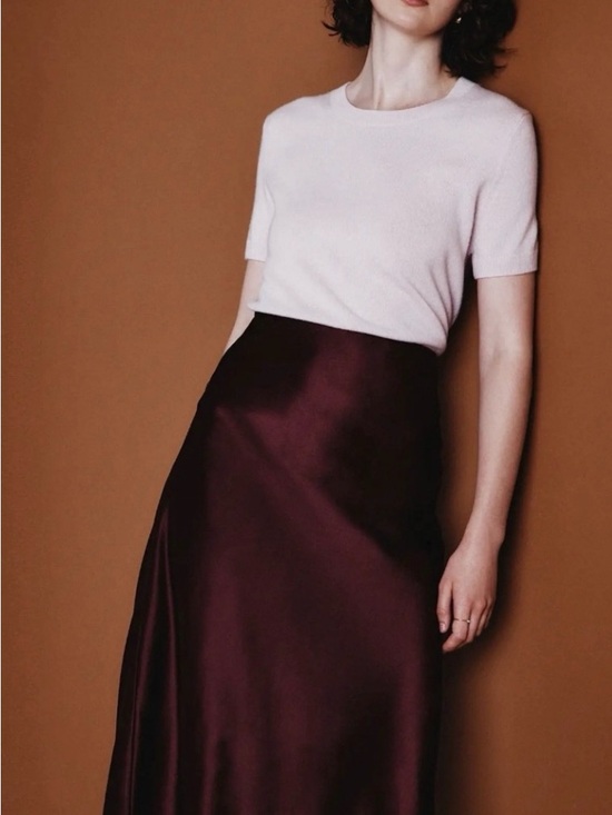 Quince Dresses & Skirts - Quince Wine / Brown Satin Maxi Skirt